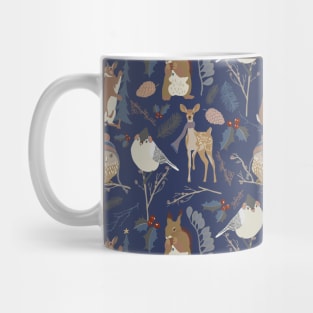 Winter animals dark Mug